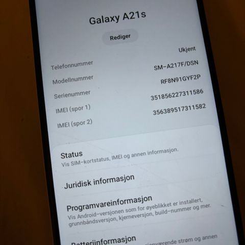 Samsung Galaxy A21s selges