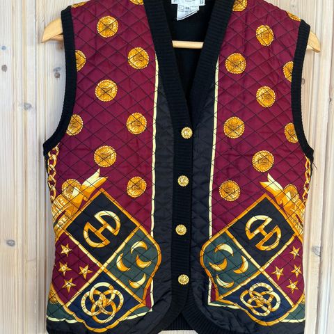 Vintage Celine Triomphe vest i silke S