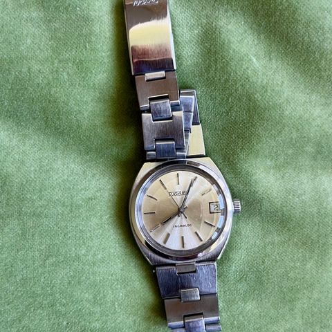 Tugaris Incabloc. Vintage sveitsisk armbåndsur med orginal lenke