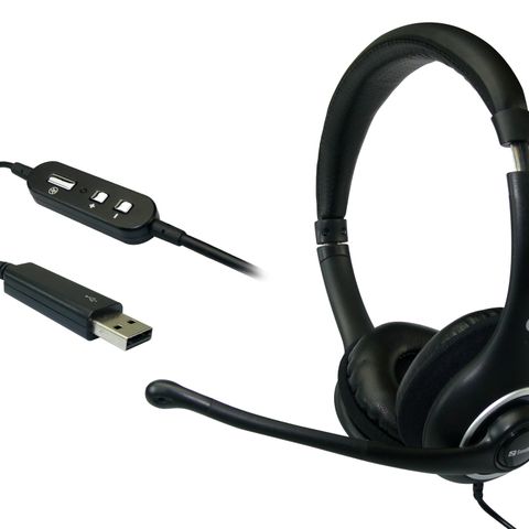 Helt nytt headset med mikrofon (USB) volumkontroll