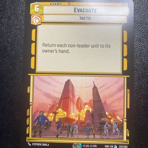 Evacuate legendary Star wars unlimited samlekort