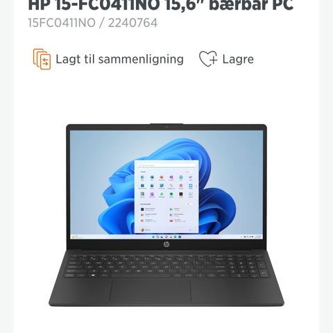 BÆRBAR HP PC SELGES BILLIG