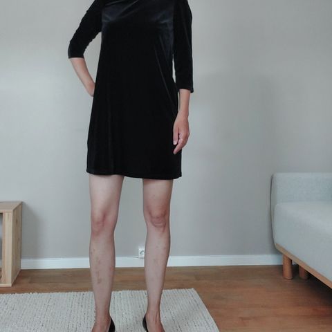 svart kjole, fløyel