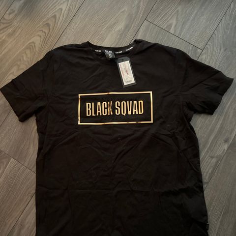 Svart t skjorte herre «black sqvad» str xl ny