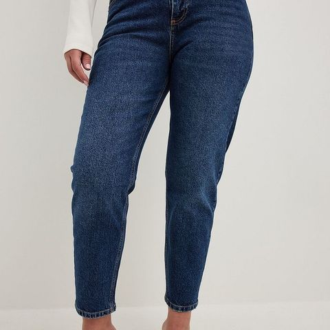 Mom-jeans med høyt liv, str. 34