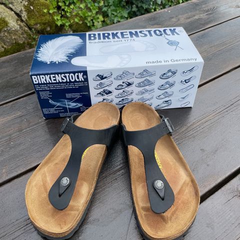 BIRKENSTOCK GIZEH REGULAR FIT - OLJET NUBUKK-SKINN - STR. 37 - NESTEN SOM NYE!