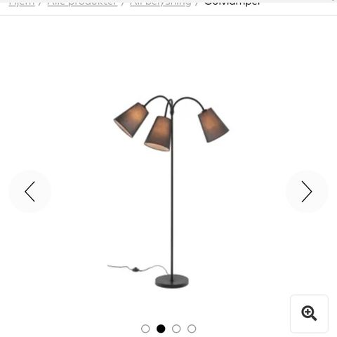 Fin stålampe med 3 skjermer