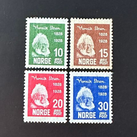 Komplett Ibsen 100 år, NK 159-162. Ustemplet *. Norge frimerker.