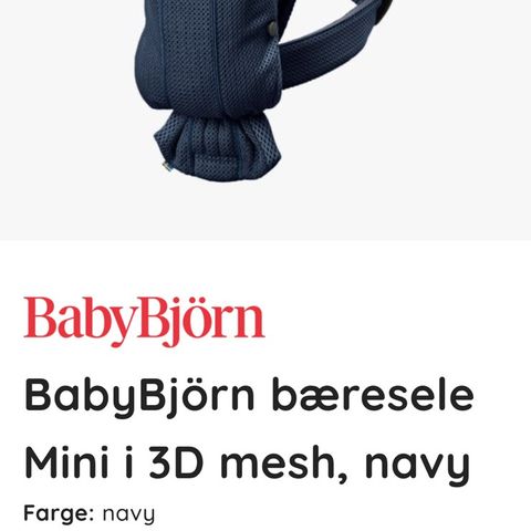 Baby Bjørn mini bæresele