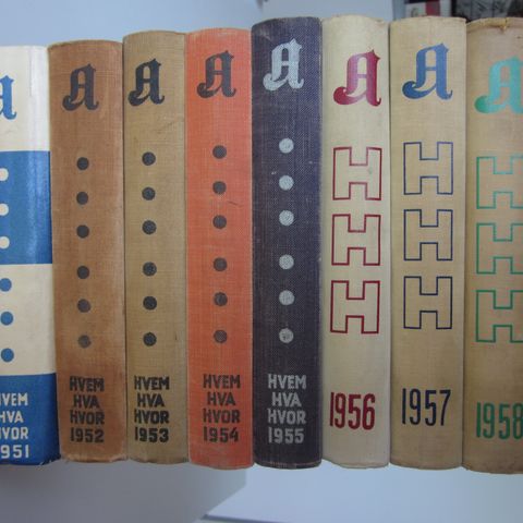 Hvem Hva Hvor 1950, 1951, 1952, 1953, 1954, 1955, 1956, 1957, 1958, 1959