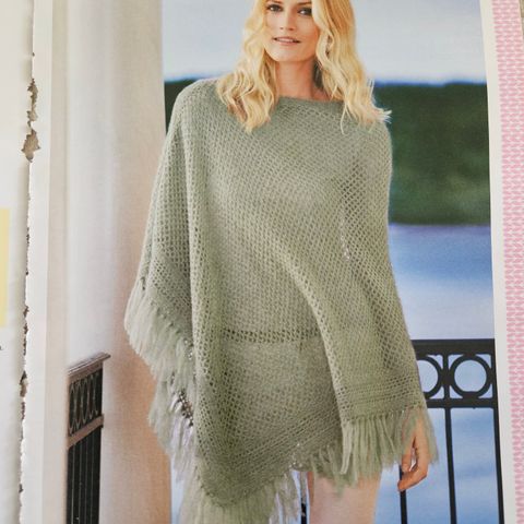 Strikkeoppskrift poncho