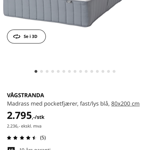 Madrasser med pocketfjærer fra IKEA