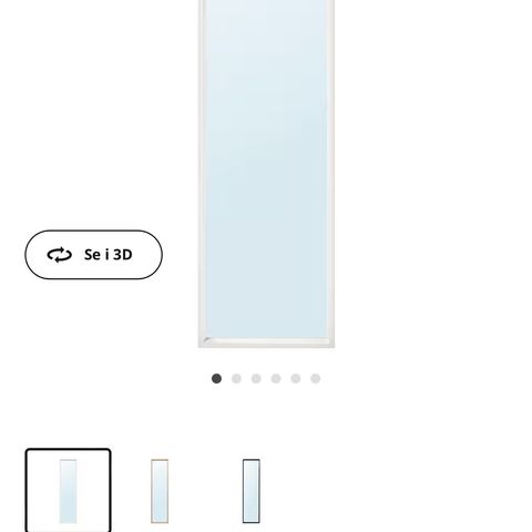 Nissedal speil hvit 40x150cm
