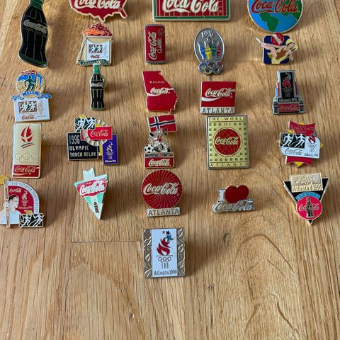 Pins - Coca Cola, OL Lillehammer, og OL Atalanta. 112stk. Gi bud!