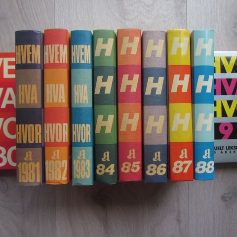 Hvem Hva Hvor 1980, 1981, 1982, 1983, 1984, 1985, 1986, 1987, 1988, 1989