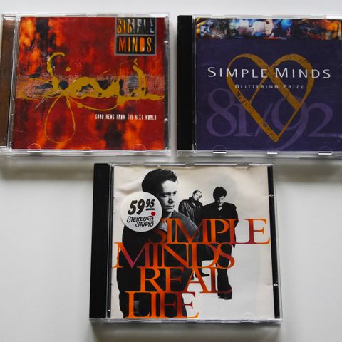 CD  3 stk Simple Minds selges samla for 79,-