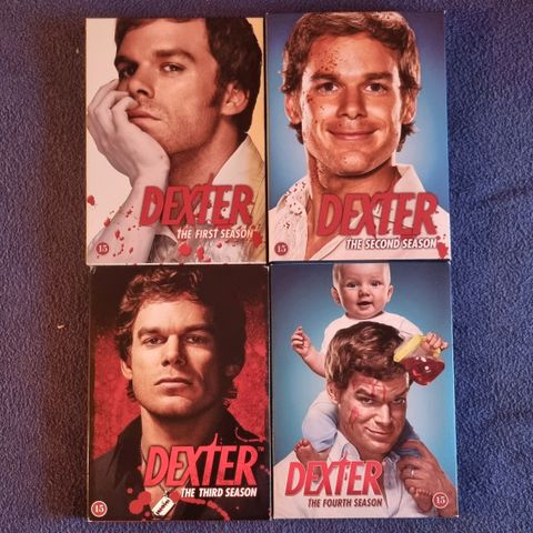 Dexter sesong 1-4. 50kr for alle sesongene