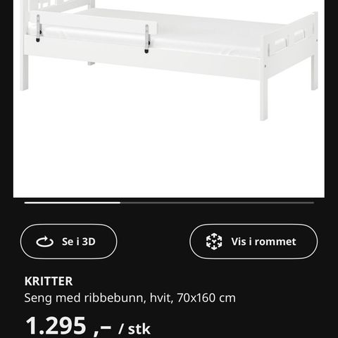 Juniorseng 70x160 fra IKEA
