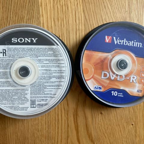 CD-R 25stk og DVD-R 9stk