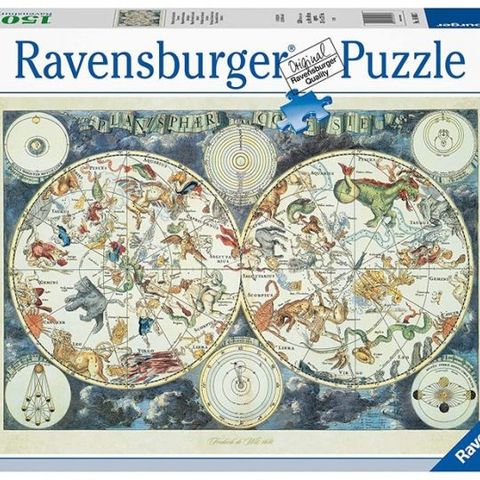 Ravensburger Puslespill 1500 Brikker - Fantastic Beasts Verdenskart