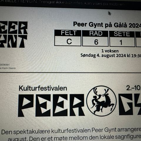 PEER GYNT på Gålå 4. august