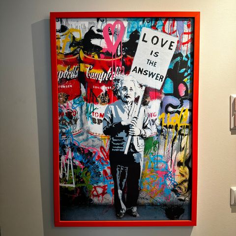 Print av Einstein 'Love is the answer'