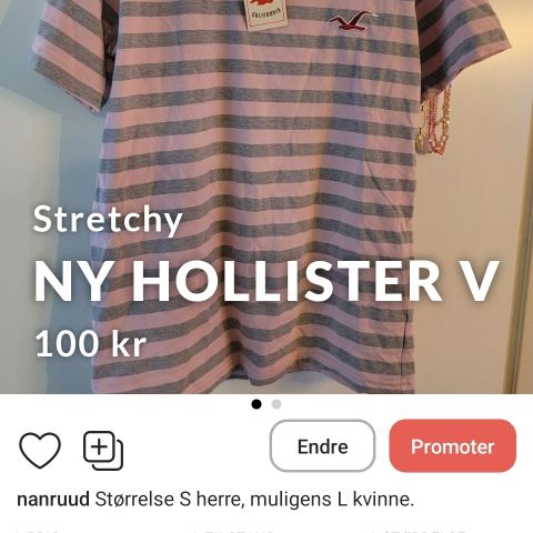 Ny tee fra Hollister, S/M/L