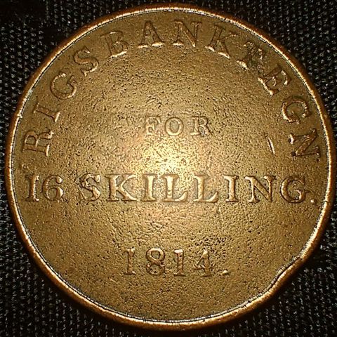 Danmark 16 skilling rigsbanktegn 1814