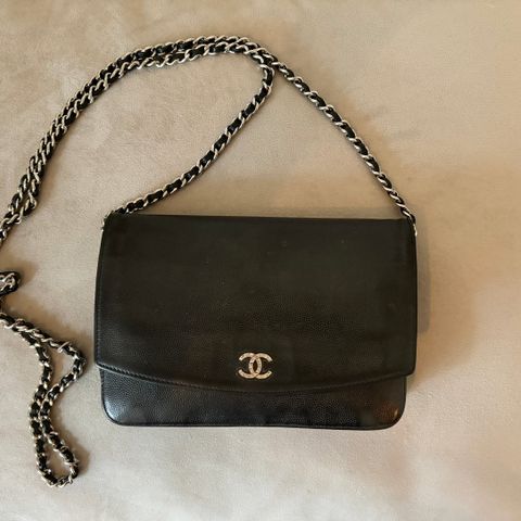 Chanel Wallet on Chain - Black Caviar Sevruga