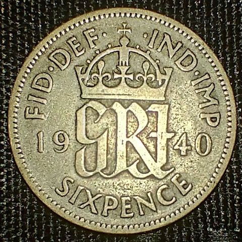 Storbritannia 6 pence 1940 .500 sølv