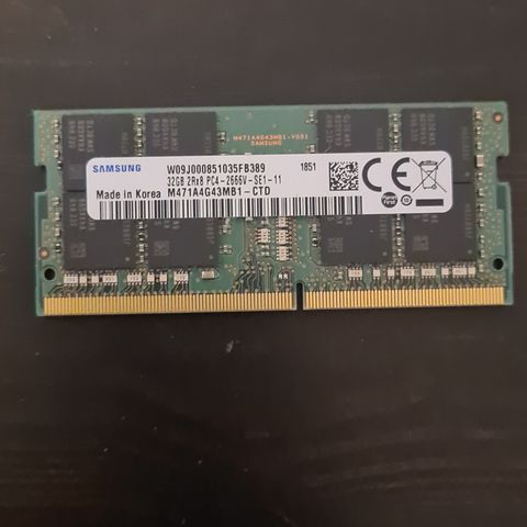 Samsung 32GB minne 2666mhz sodimm