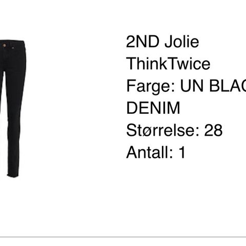 2nd DAY Jolie jeans/bukse str 28