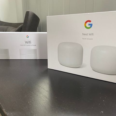 Google Wifi og Nest Wifi router og mesh noder selges