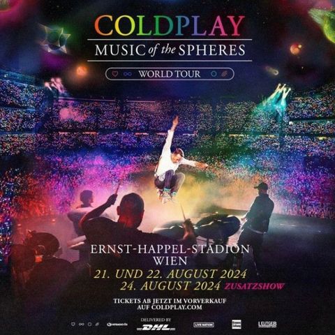 Selger 1 billett til Coldplay Wien 21 august