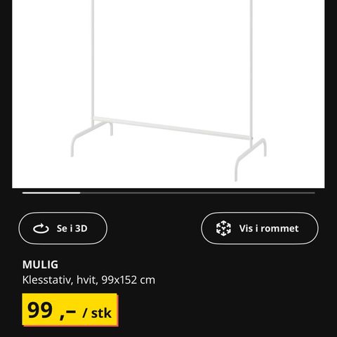 Klesstativ MULIG fra Ikea