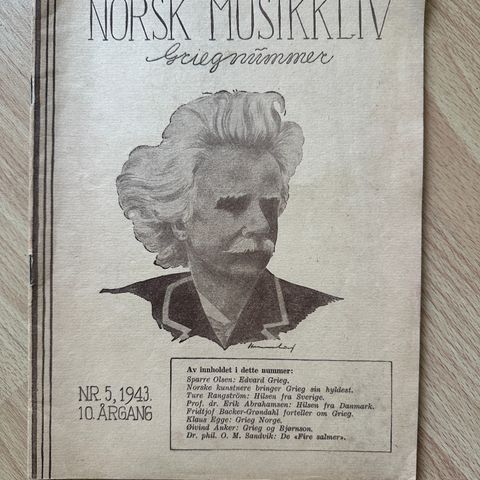 Unik Edvard Grieg utgave fra 1943