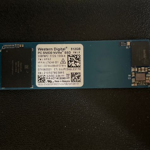 Western Digital 500GB NVMe m.2 ssd