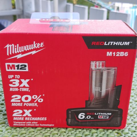 Milwaukee 6.0 Ah batteri 12V - ny - M12 B6