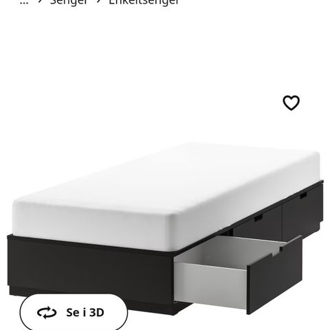 Nordli seng fra IKEA 90×200cm