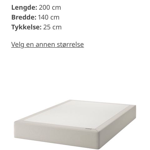 Rammemadrass 140x200 (SNARUM) IKEA med bein