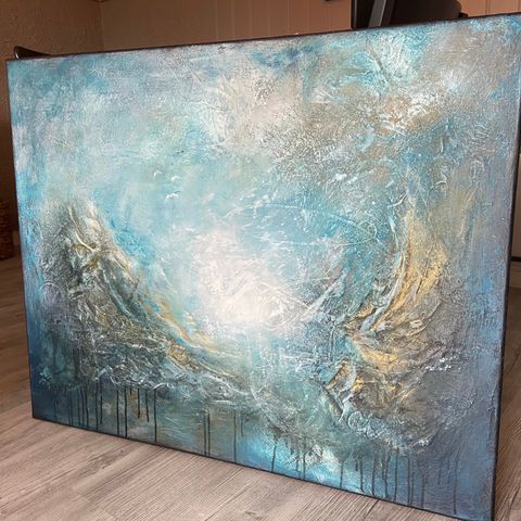 Akryl på lerret, «Blue eternity» 80 x 100 cm