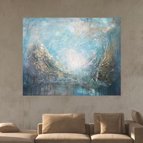 Akryl på lerret, «Blue eternity» 80 x 100 cm