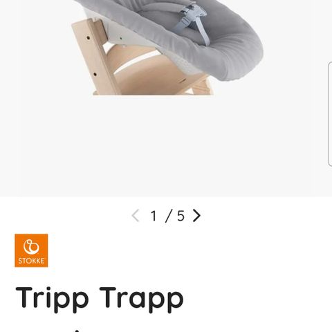 Ubrukt Stokke Tripp Trapp Newborn babystol, grå