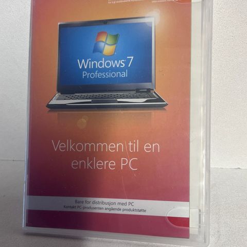 Ny Microsoft Windows 7 Professional Full Norsk DVD Version MS WIN PRO