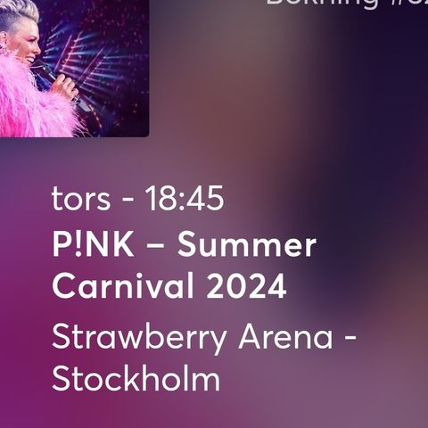 PINK KONSERT STOCKHOLM 24.7.24