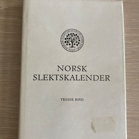 Norsk slektskalender. Tredje bind. Utgitt av NSF