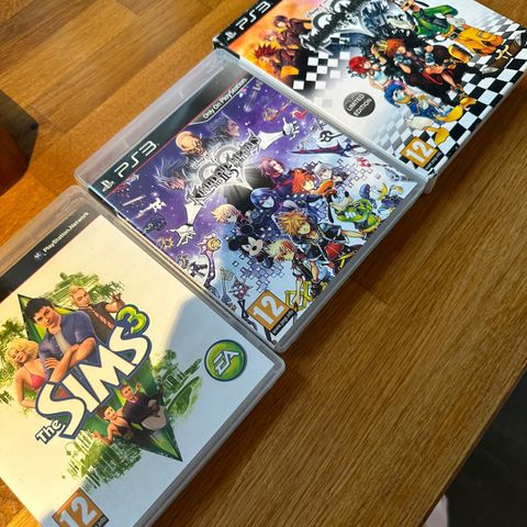 3 ps3 spill «the sims» «kingdom hearts 2x» høyest bud