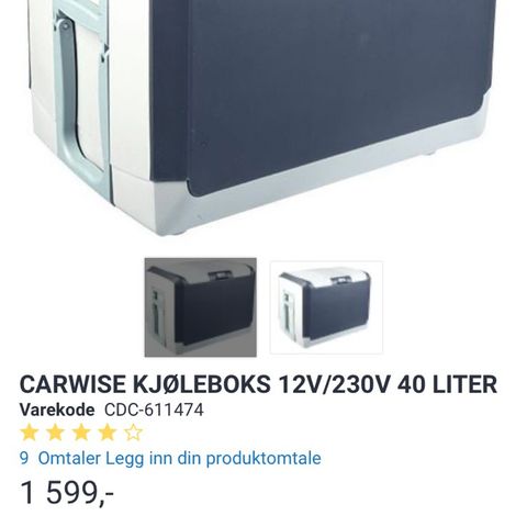 Carwise kjøleboks 40ltr, 12/220 volt