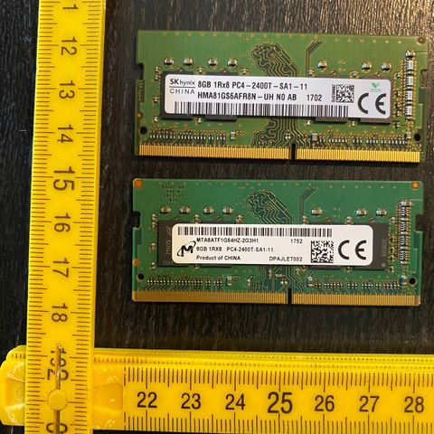 2 stk 8GB RAM brikker for PC