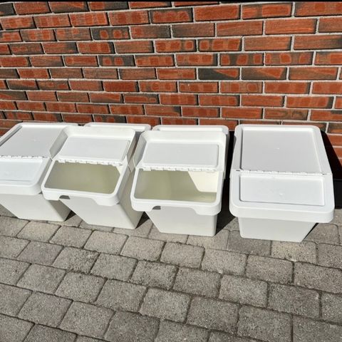 4 stk Sortera Ikea bøtte med lokk - 60L (Nypris kr 796,-)